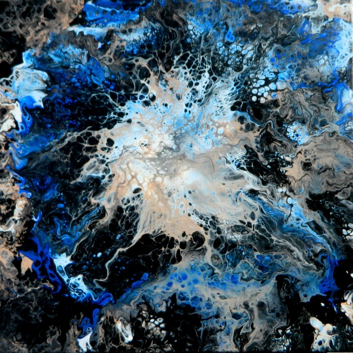 Schilderij getiteld "P15 Nebula" door Sorin Niculae Lazar, Origineel Kunstwerk, Acryl Gemonteerd op Frame voor houten branca…
