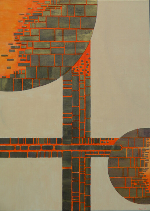 Peinture intitulée "Geo-metric 1 attrac…" par Sorin Niculae Lazar, Œuvre d'art originale, Acrylique Monté sur Châssis en bois