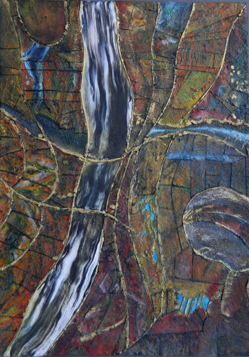 Картина под названием "Geological story 14…" - Sorin Niculae Lazar, Подлинное произведение искусства, Акрил Установлен на Де…