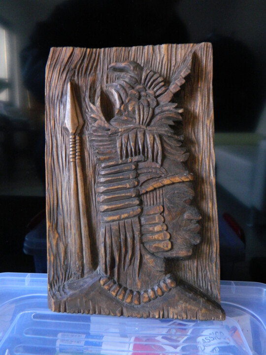 Sculpture titled "warrior" by Sorin Niculae Lazar, Original Artwork, Wood