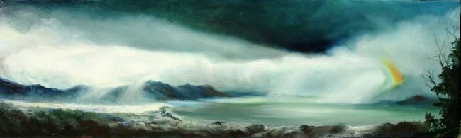Malerei mit dem Titel "Seascape" von Sorinapostolescu, Original-Kunstwerk, Öl