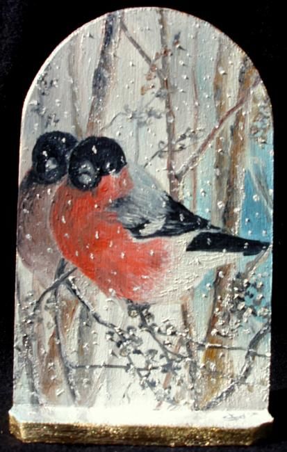 Painting titled "Birds" by Sorinapostolescu, Original Artwork, Oil