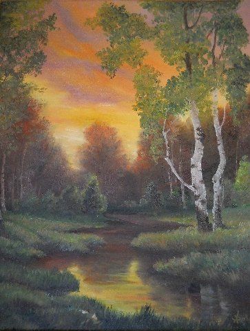Painting titled "Twilight Fall" by Sorinapostolescu, Original Artwork, Oil