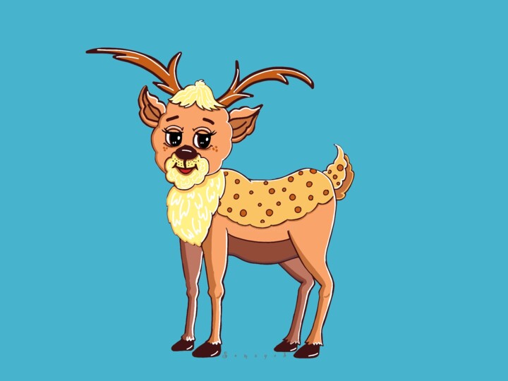 Arts numériques intitulée "Deer Character" par Sosar, Œuvre d'art originale, Travail numérique 2D
