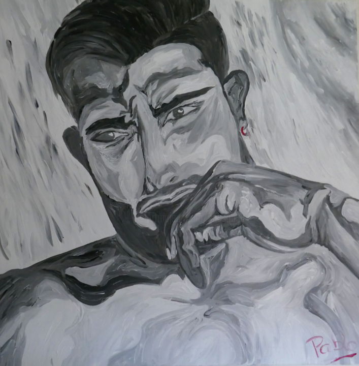 Peinture intitulée "homme VII" par Pablo, Œuvre d'art originale, Acrylique