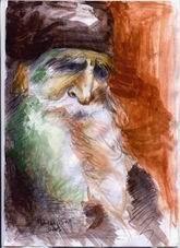 Painting titled "Old Monk" by Sotirios Panailidis, Original Artwork, Other