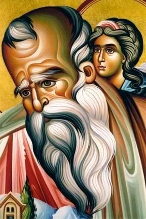 Картина под названием "St. John the Theolo…" - Sotirios Panailidis, Подлинное произведение искусства