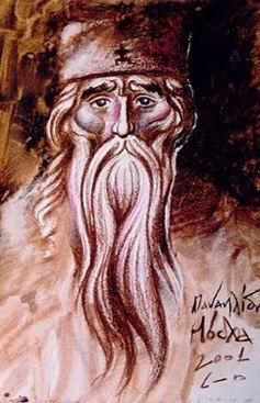 Drawing titled "Monk" by Sotirios Panailidis, Original Artwork