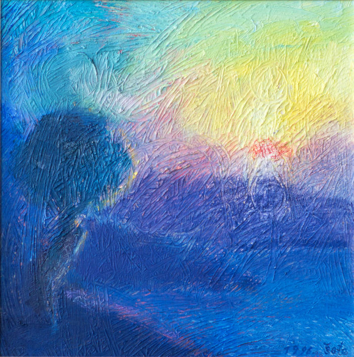 Malarstwo zatytułowany „Sunset” autorstwa Vladimir Bašić Šoto, Oryginalna praca, Olej
