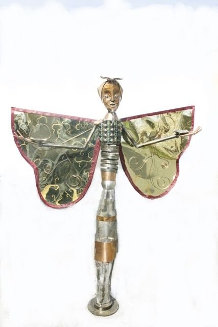 Sculpture titled "L'homme papillon" by Soud'Art, Original Artwork