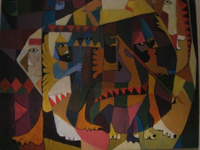 Peinture intitulée "KING ASSURBANIPAL I…" par Soud Konst, Œuvre d'art originale, Huile