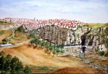 Peinture intitulée "Constantine en 1879" par Farida Benmahmoud, Œuvre d'art originale,