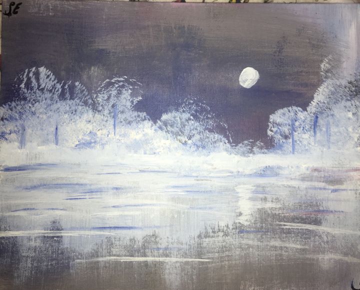 Peinture intitulée "light in night" par Soukaina El Bahty, Œuvre d'art originale,