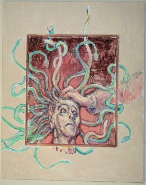 Malerei mit dem Titel "Medusa" von Soul, Original-Kunstwerk, Öl