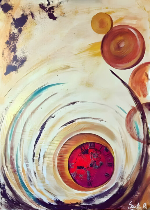 Peinture intitulée "Le temps" par Souli, Œuvre d'art originale, Acrylique