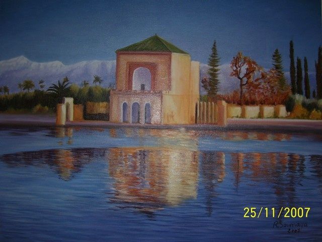 Painting titled "La Menara" by Soumaya Rachidi, Original Artwork
