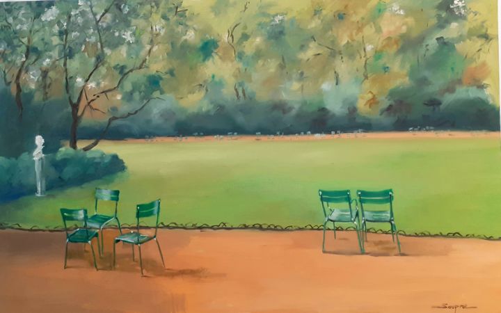 Pittura intitolato "Memoires de chaise" da Bernard Soupre, Opera d'arte originale, Olio