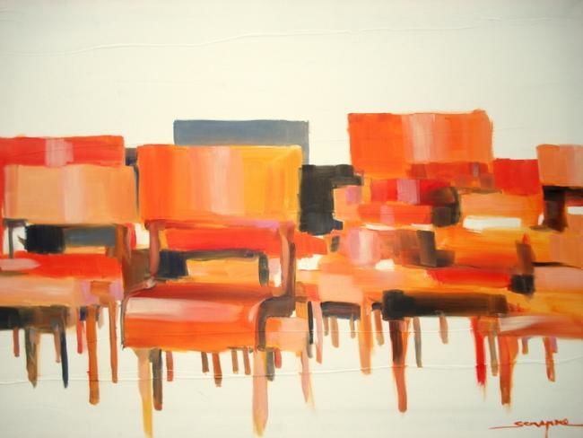 Painting titled "MEMOIRE DE CHAISES" by Bernard Soupre, Original Artwork, Oil