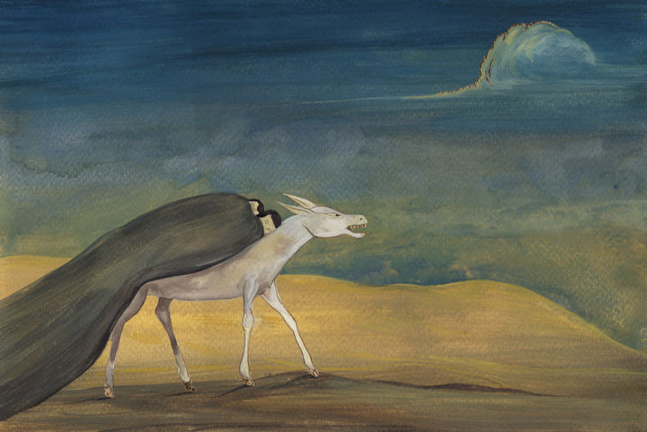 Painting titled "honkey-donkey" by Sourav Chatterjee, Original Artwork, Watercolor