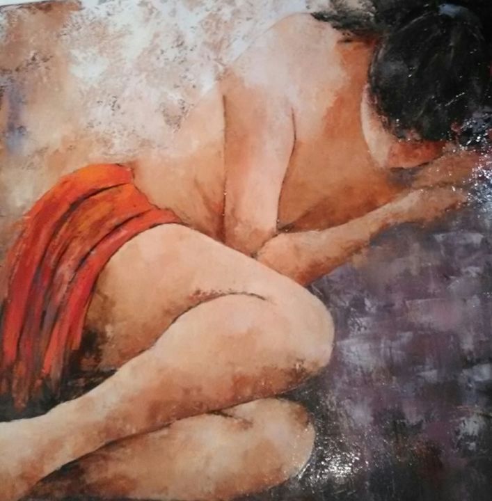 Peinture intitulée "descanso.jpg" par Marie-Claire De Sousa, Œuvre d'art originale, Huile