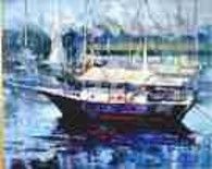 Pintura intitulada "Barco na Marina" por Sousa Rodrigues, Obras de arte originais, Óleo
