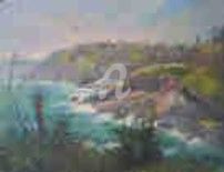 Painting titled "Praia da Joatinga" by Sousa Rodrigues, Original Artwork, Oil