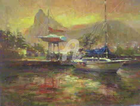 Painting titled "Barcos - Urca" by Sousa Rodrigues, Original Artwork