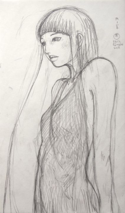 Drawing titled "Bijin ( Belle ) 267…" by Souske, Original Artwork, Pencil