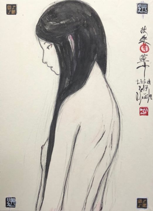 Dessin intitulée "Bijin-Ga ( Belles f…" par Souske, Œuvre d'art originale, Crayon