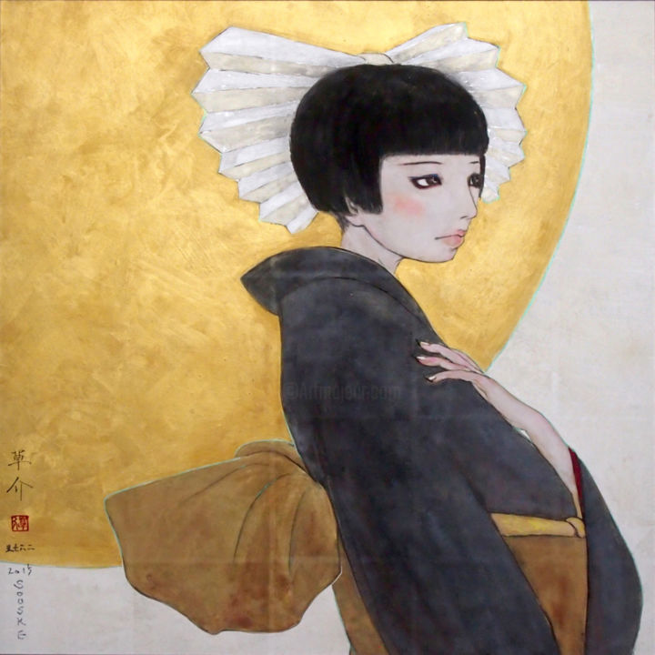 Painting titled "Omoi-tsuki ver.1" by Souske, Original Artwork, Other