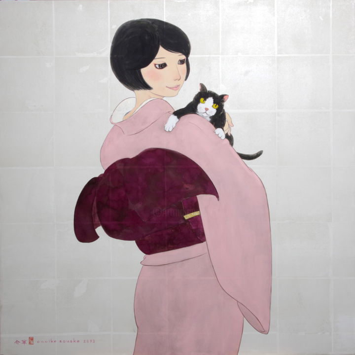 Painting titled "Tama-ya ver.1" by Souske, Original Artwork, Pigments