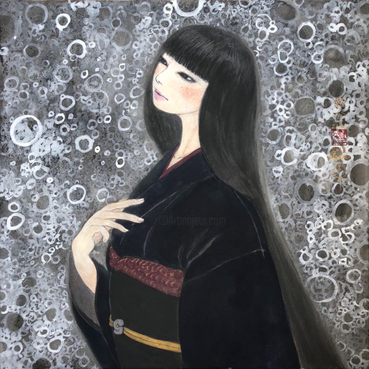 Painting titled "kagerou ver.2 ( éph…" by Souske, Original Artwork, Pigments