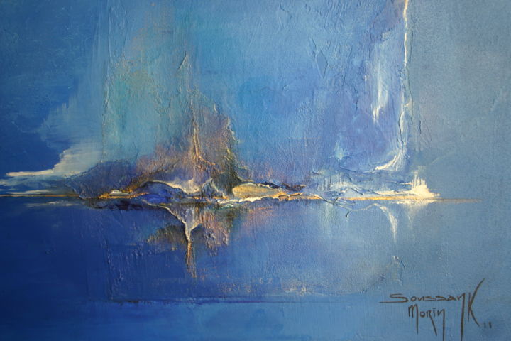 Peinture intitulée "Bleue de Jour" par Soussan-Morin, Œuvre d'art originale
