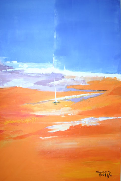 Peinture intitulée "Mer et Sable" par Soussan-Morin, Œuvre d'art originale