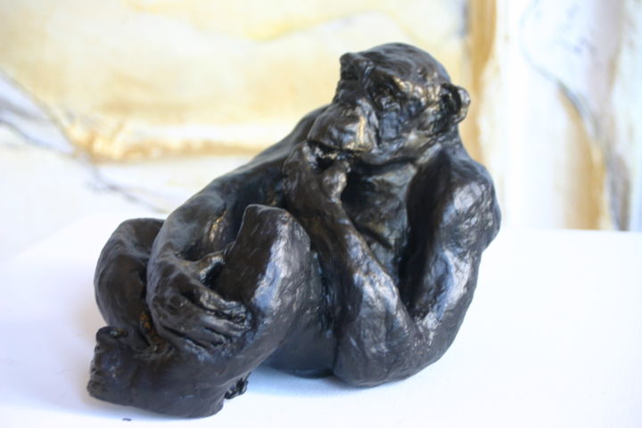 Sculpture intitulée "Chimpanzé" par Soussan-Morin, Œuvre d'art originale