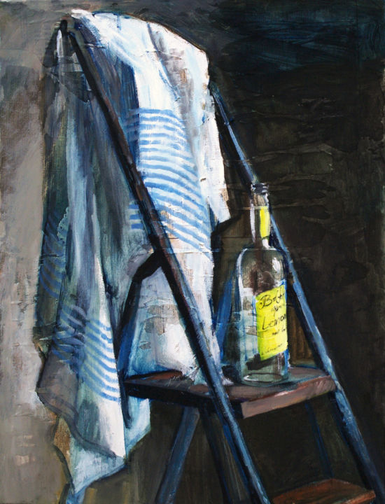 Peinture intitulée "blue stripes.jpg" par Arz, Œuvre d'art originale, Huile