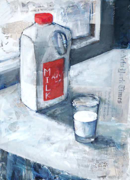 Картина под названием "milk.jpg" - Arz, Подлинное произведение искусства, Масло