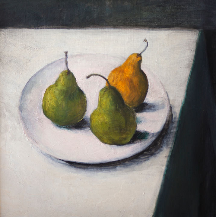Картина под названием "pears.jpg" - Arz, Подлинное произведение искусства, Масло