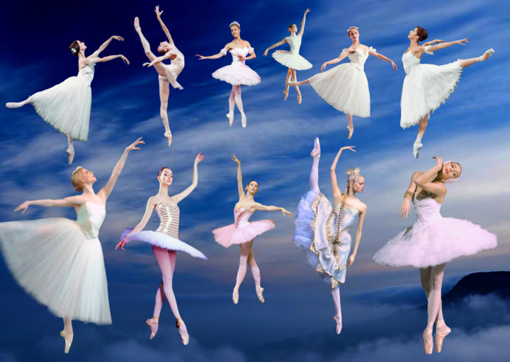 Digitale Kunst getiteld "Ballerinas. Dancing…" door Radiy Bohem, Origineel Kunstwerk, 2D Digital Work