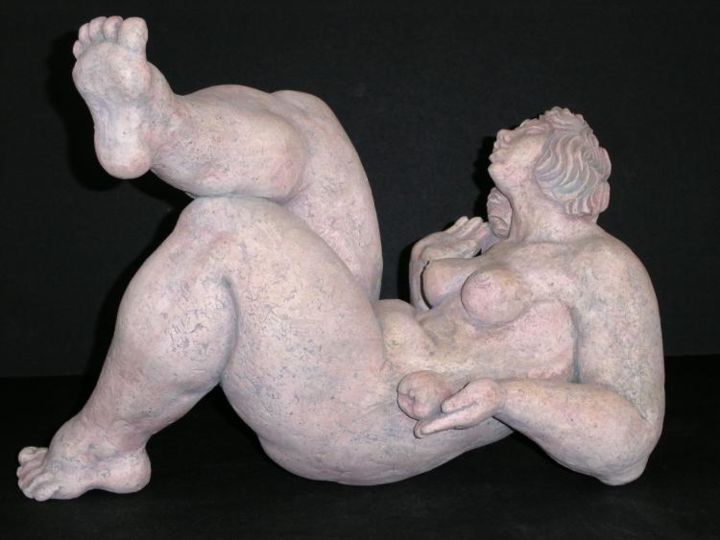 Sculpture intitulée "Eve with Apple -The…" par Natalia Shapira, Œuvre d'art originale