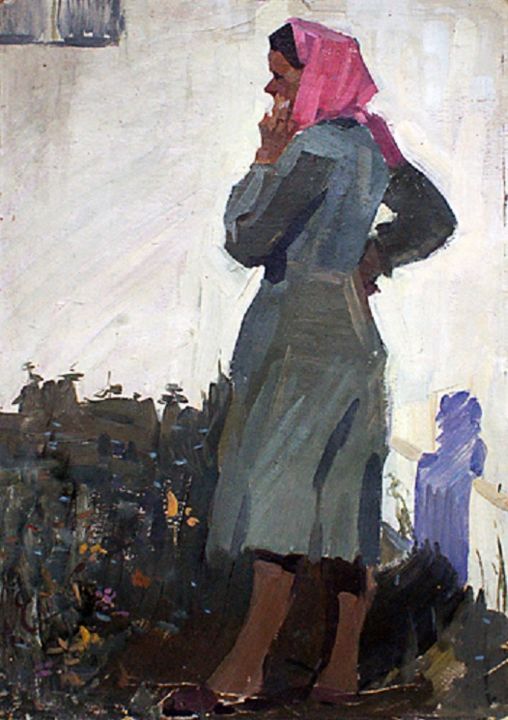 Pittura intitolato "Ivan Evchenko "Woma…" da Soviet Period Artists Ukraine, Opera d'arte originale, Olio