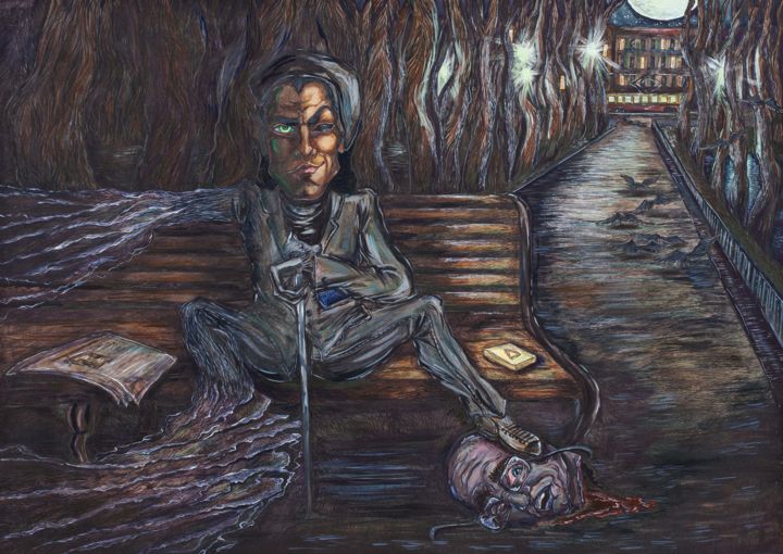 Arte digitale intitolato "Воланд принт" da Ekaterina Ilina (Katarina Lav), Opera d'arte originale, Lavoro digitale 2D