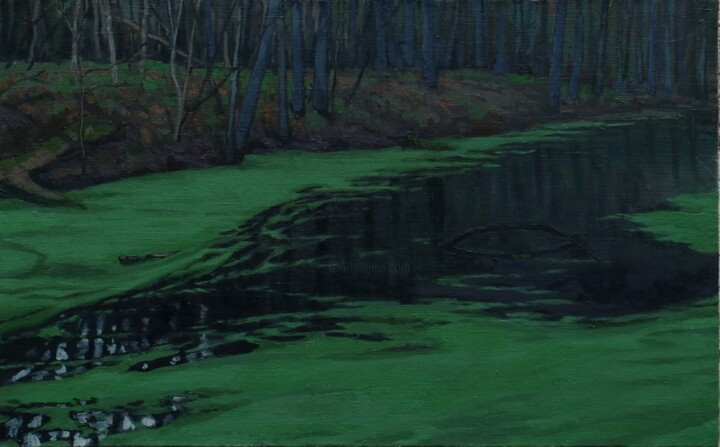 Картина под названием "Landscape 22" - Sasha Sovtsa, Подлинное произведение искусства, Масло Установлен на Деревянная рама д…
