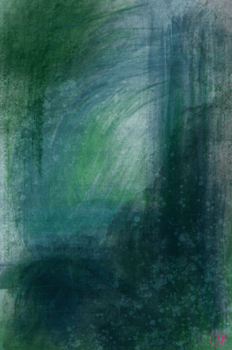 Digital Arts titled "Moss Green Relaxati…" by Sp.Art, Original Artwork, Digital Painting