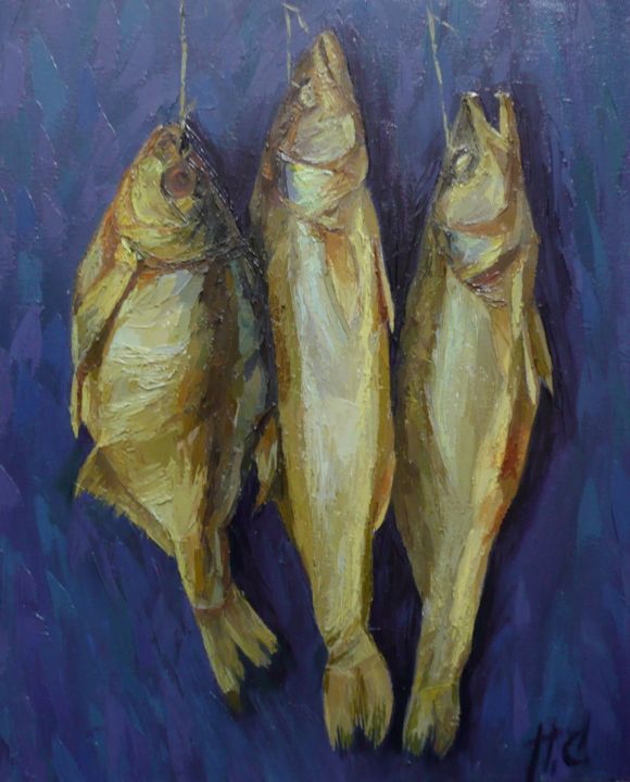 Картина под названием "p1080721.jpg Рыба." - Sergi Perevozchenko, Подлинное произведение искусства, Масло