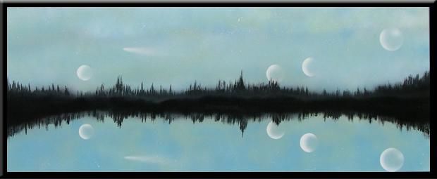 Painting titled "Beautiful Moons" by Nathan Harman, Original Artwork