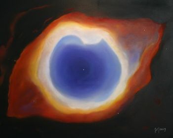 Pittura intitolato "Astronomy Helix neb…" da Jožica Žigon, Opera d'arte originale, Olio