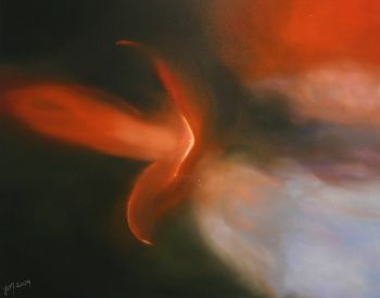 Pittura intitolato "Astronomy - LL Orio…" da Jožica Žigon, Opera d'arte originale, Olio