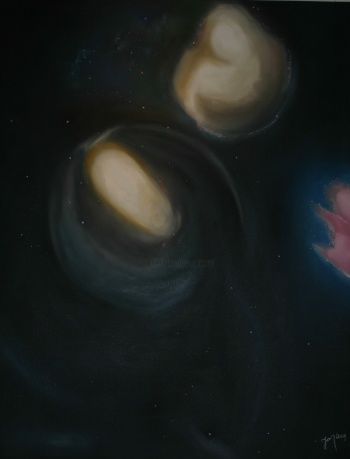 Malerei mit dem Titel "Astronomy - A part…" von Jožica Žigon, Original-Kunstwerk