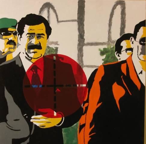 Malerei mit dem Titel "Wanted" von Spacio A, Original-Kunstwerk, Öl